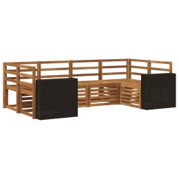 VidaXL Zestaw sofy narożnej 6 pcs naturalny Lite Drewno Akacji