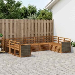 VidaXL Zestaw sofy narożnej 7 pcs naturalny Lite Drewno Akacji