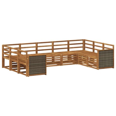 VidaXL Zestaw sofy narożnej 7 pcs naturalny Lite Drewno Akacji