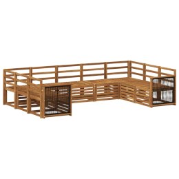 VidaXL Zestaw sofy narożnej 7 pcs naturalny Lite Drewno Akacji