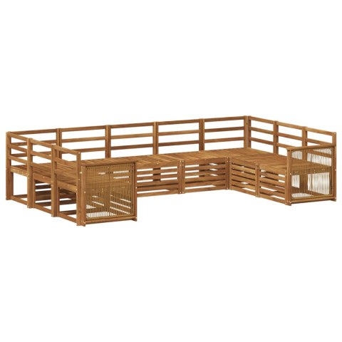 VidaXL Zestaw sofy narożnej 7 pcs naturalny Lite Drewno Akacji