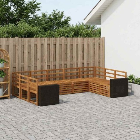 VidaXL Zestaw sofy narożnej 9 pcs naturalny Lite Drewno Akacji