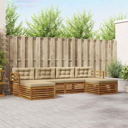 ZESTAWY SOF 6 PCS NATURALNY I BEŻOWY LITE DREWNO AKACJI