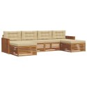ZESTAWY SOF 6 PCS NATURALNY I BEŻOWY LITE DREWNO AKACJI