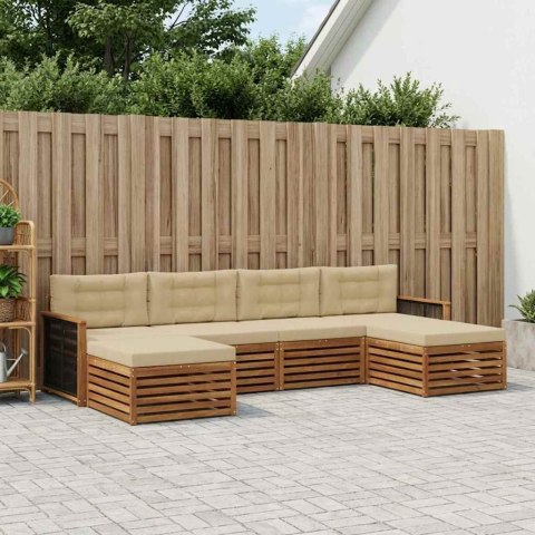 ZESTAWY SOF Z PODUSZKĄ 6 PCS LITE DREWNO AKACJI