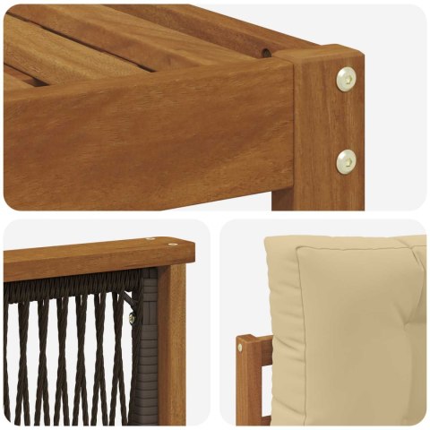 ZESTAWY SOF Z PODUSZKĄ 6 PCS LITE DREWNO AKACJI