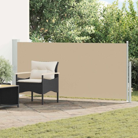 VidaXL Rozkładany boczny markiz Beżowy 500 x 117 cm Poliester