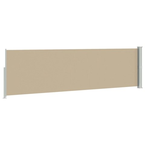 VidaXL Rozkładany boczny markiz Beżowy 500 x 117 cm Poliester