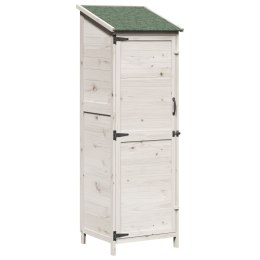 VidaXL Shed ogrodowy Biały 59,5 x 56 x 176,5 cm Drewno Świerkowe
