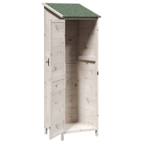 SHED OGRODOWY BIAŁY 59,5X56X176,5CM DREWNO ŚWIERKOWE