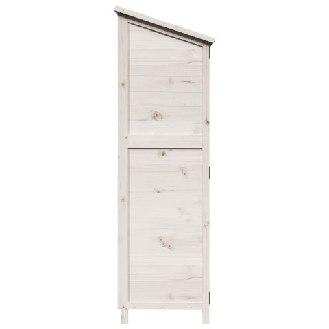 SHED OGRODOWY BIAŁY 59,5X56X176,5CM DREWNO ŚWIERKOWE