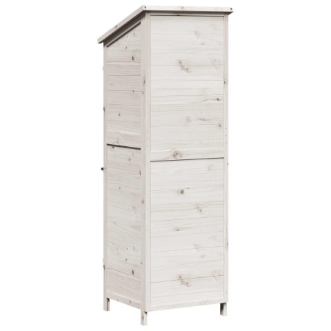 SHED OGRODOWY BIAŁY 59,5X56X176,5CM DREWNO ŚWIERKOWE