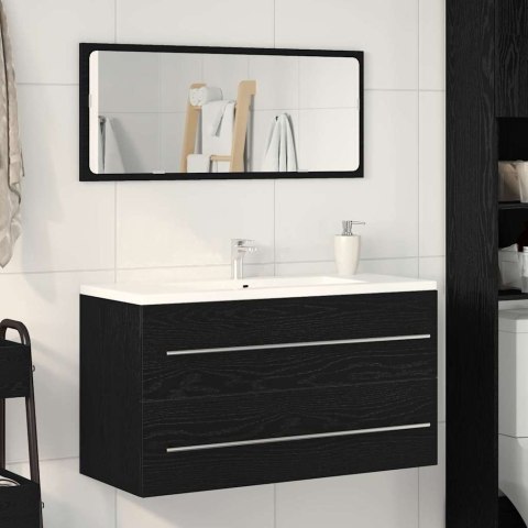 VidaXL Szafka Zlewozmywakowa z szufladą Czarny Dąb 90 x 45 x 1.5 cm
