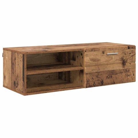 DREWNIANA SZAFKA Z SZUFLADĄ STARE DREWNO 100,5X39X30CM