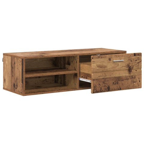 DREWNIANA SZAFKA Z SZUFLADĄ STARE DREWNO 100,5X39X30CM