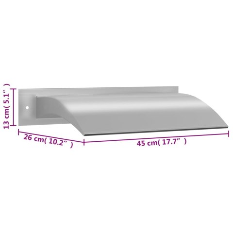 FONTANNA BASENOWA SREBRNA 45X26X13CM STAL NIERDZEWNA