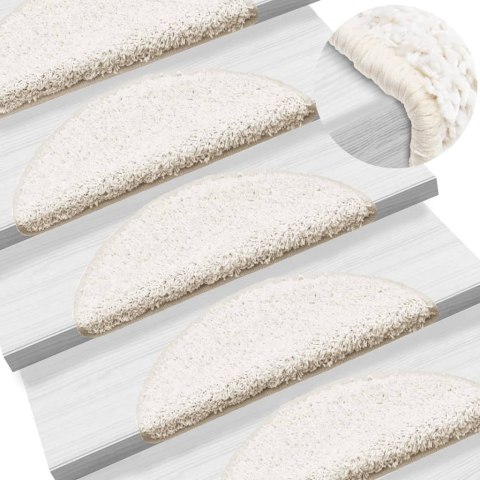 VidaXL Maty na schody 10 szt. 56x17x3 cm Białe półokrągłe