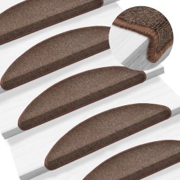 VidaXL Maty na schody 10 szt. 56x17x3 cm Brąz kawowy Półokrągły
