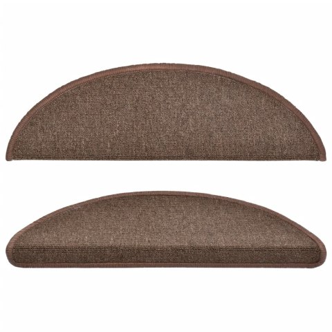 VidaXL Maty na schody 10 szt. 56x17x3 cm Brąz kawowy Półokrągły