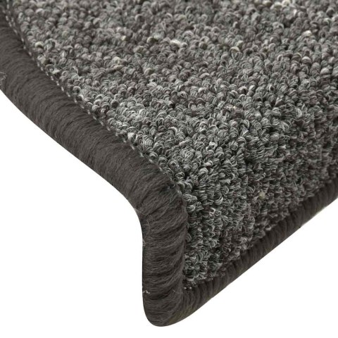 VidaXL Maty na schody 30 szt. 56x17x3 cm Ciemnoszary Półokrągły