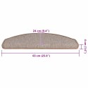 VidaXL Maty na schody 30 szt. 65x24x4 cm Jasnobrązowe, półokrągłe, duże
