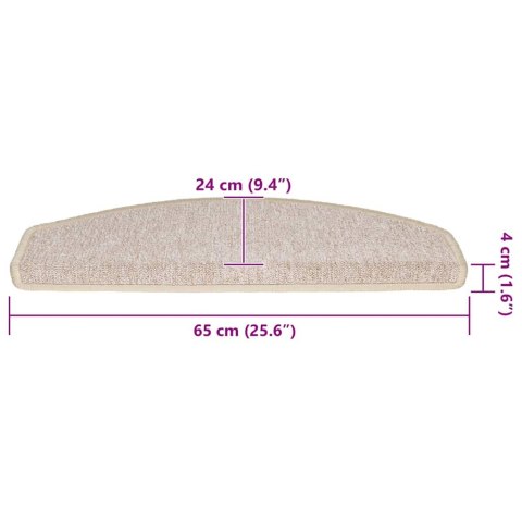VidaXL Maty na schody 30 szt. 65x24x4 cm Taupe Półokrągłe Duże