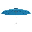 VidaXL Ścienny parasol ogrodowy z LED, niebieski, 290 cm