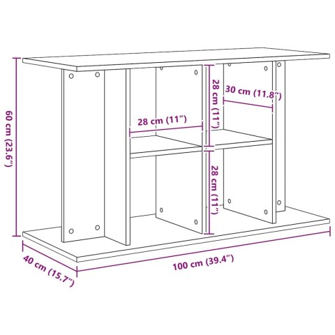 VidaXL Stojak pod akwarium czarny dąb 100x40x60 cm drewno konstrukcyjne