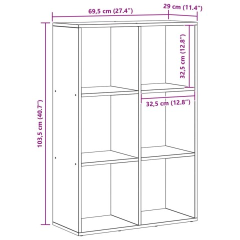 VidaXL Szafka na książki Czarny Dąb 69,5 x 29 x 103,5 cm