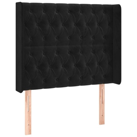 ZAGŁÓWEK DO ŁÓŻKA Z LED CZARNY 93X16X118/128CM AKSAMIT