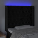 ZAGŁÓWEK DO ŁÓŻKA Z LED CZARNY 93X16X118/128CM AKSAMIT