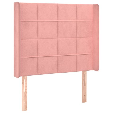 ZAGŁÓWEK DO ŁÓŻKA Z LED RÓŻOWY 103X16X118/128CM AKSAMIT