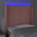 ZAGŁÓWEK DO ŁÓŻKA Z LED RÓŻOWY 103X16X118/128CM AKSAMIT