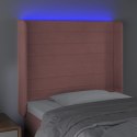 ZAGŁÓWEK DO ŁÓŻKA Z LED RÓŻOWY 103X16X118/128CM AKSAMIT