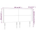 ZAGŁÓWEK DO ŁÓŻKA Z LED RÓŻOWY 203X16X118/128CM AKSAMIT