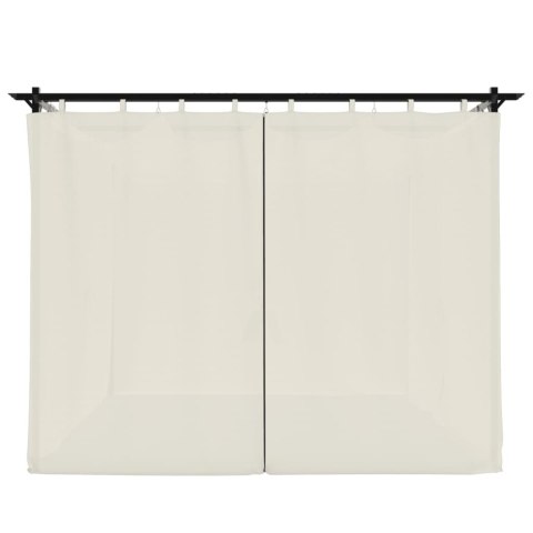 VidaXL Altana ogrodowa z zasłonami, kremowa, 3x3 m, stal