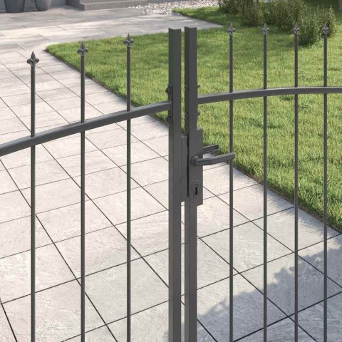 VidaXL Brama Podwójna Z blokadą Woerden Szary 400 x 199.5 cm Stal