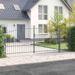 VidaXL Brama ogrodowa Z blokadą Woerden Szary 175 x 500 cm Stal