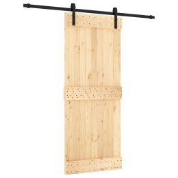 VidaXL Drzwi przesuwne Naturalny i czarny 85 x 210 cm