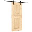 VidaXL Drzwi przesuwne Naturalny i czarny 85 x 210 cm