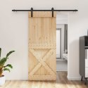 VidaXL Drzwi przesuwne Naturalny i czarny 85 x 210 cm