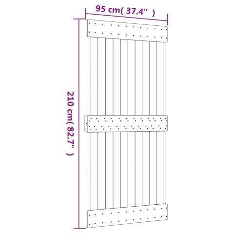 VidaXL Drzwi przesuwne Naturalny i czarny 95 x 210 cm
