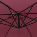 VidaXL Parasol wiszący z aluminiowym słupkiem, 350 cm, bordowy
