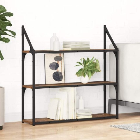 VidaXL Półka ścienna z półką Stare drewno 80 x 21 x 78,5 cm