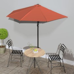VidaXL Półparasol balkonowy, aluminium, terakota, 270x144x222 cm
