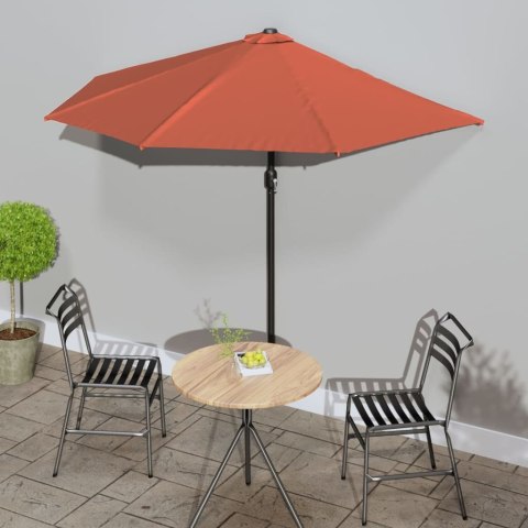 PÓŁPARASOL BALKONOWY ALUMINIUM TERAKOTA 270X144X222CM