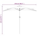 PÓŁPARASOL BALKONOWY ALUMINIUM TERAKOTA 270X144X222CM