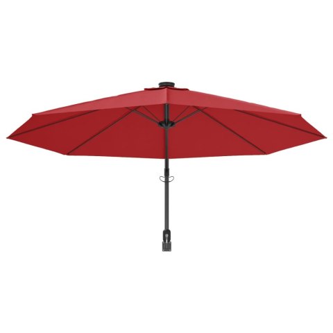 VidaXL Ścienny parasol ogrodowy, czerwony, 290 cm