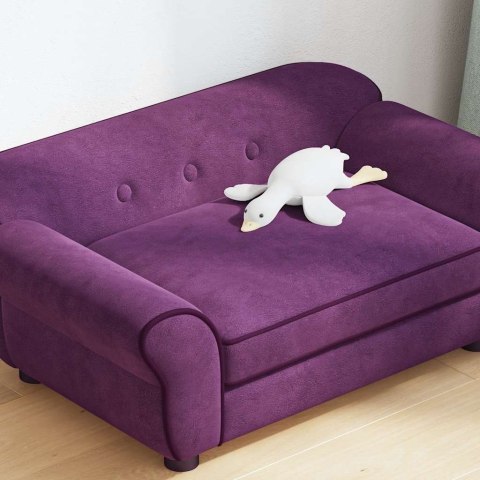 VidaXL Sofa dla psa, burgundowa, 72x45x30 cm, pluszowa