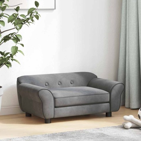 VidaXL Sofa dla psa, ciemnoszara, 72x45x30 cm, pluszowa